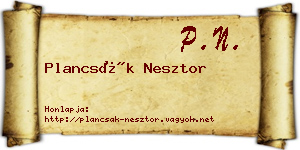 Plancsák Nesztor névjegykártya